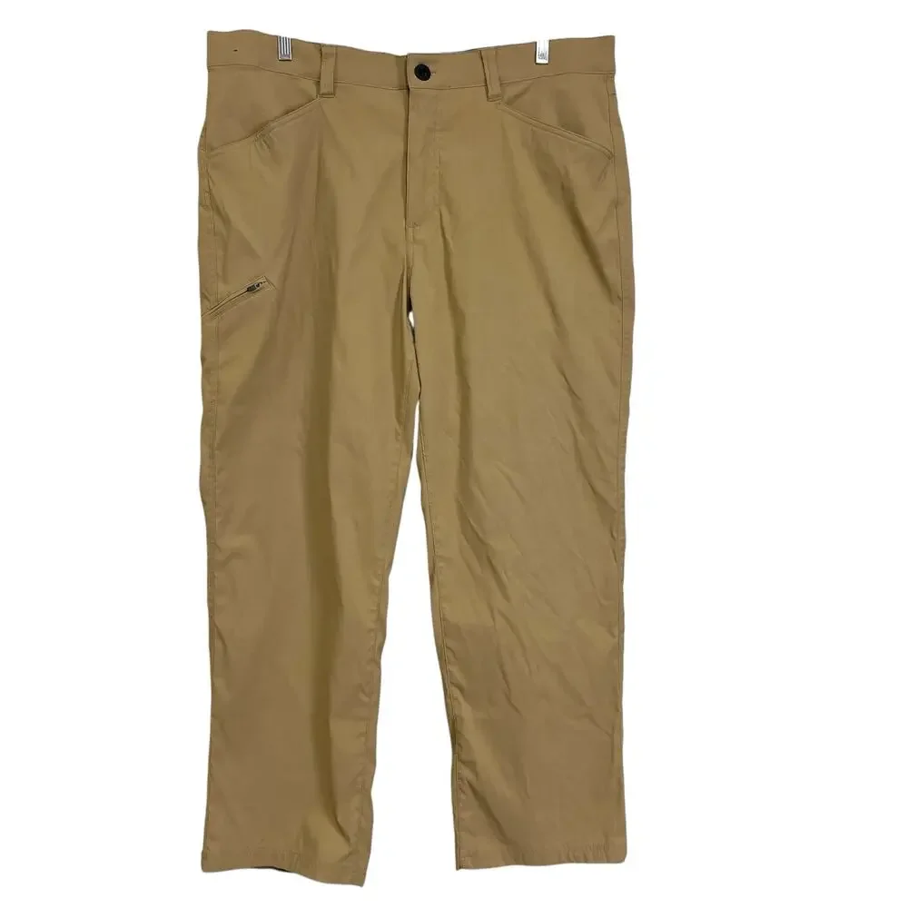 Orvis 38x29 Khaki Stretch Hiking Pants Water Repellent Outdoor Travel Pockets